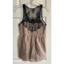Miss Me Embellished Lace Sequin Silk Blend Tank Top Sleeveless Blouse Women&#39;s M - £11.74 GBP