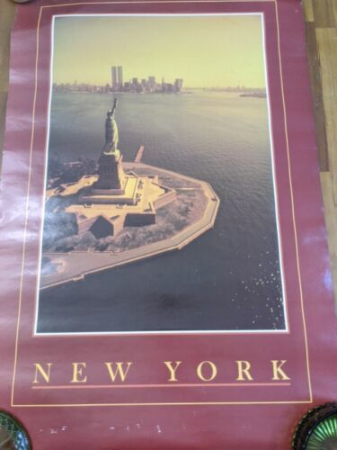 New York Statue Of Liberty Sunset Skyline Alan Schen Photo Poster 24&quot; X 36&quot; - $29.70
