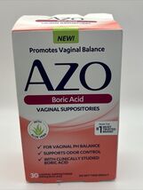 AZO Boric Acid Vaginal Suppositories 600mg PH Balance 30 Count Exp 04/27 - $13.76