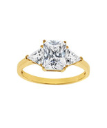 Solid Genuine 14k Gold 2ct Emerald Diamonette Cubic Zirconia Engagement ... - $6,287.92 MXN+