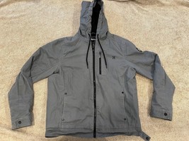 Hurley Milestone Sherpa Parka Jacket Gray Men’s Size Medium Fleece Lined Zipper - £30.95 GBP