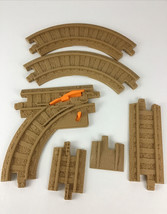 GeoTrax Rail &amp; Road System Replacement Track Pieces Brown Tan Dirt 6pc Lot J8 - £12.62 GBP