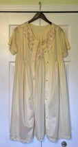 USA Made Nancy King Lingerie Long Peignoir Set Gown Robe embroidered lac... - $24.72