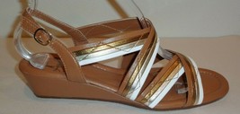 Amalfi by Rangoni Size 10 M Monte Tan Leather Wedge Sandals New Womens Shoes - £117.91 GBP