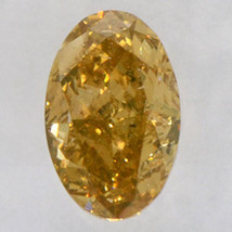 Oval Cut Diamond Fancy Yellowish Brown Color Loose 0.53 Carat SI1 IGI Certified - £470.17 GBP