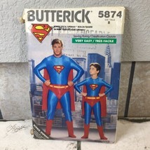 Butterick 5874 Superman Child Costume w Iron On Pattern Size 7-14 Uncut - $9.89