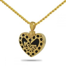 10K Solid Gold Mom Heart Pendant/Necklace Funeral Cremation Urn for Ashes - £467.84 GBP