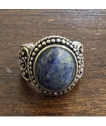 .925 Sterling Silver Blue Lapis Stone Ring Size 6 - $49.00