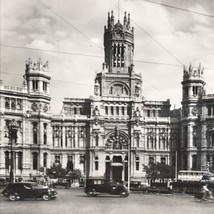 VTG 1940s RPPC Madrid Spain Post Office Palacio de Cibeles Real Photo Postcard - £7.46 GBP