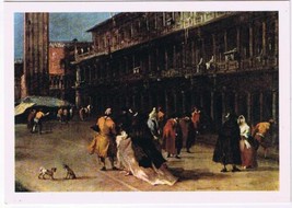 Art Postcard Venice Guardi St Mark&#39;s Square Detail - $2.17