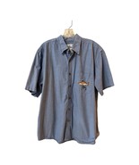 Guy Harvey Short-Sleeve Button-Up Shirt – Denim Look – 100% Cotton – Large - $15.90