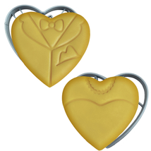 Bride &amp; Groom Heart Cookie Cutter Set| Wedding Mr and Mrs Biscuit Stamp Fondant - £4.67 GBP+