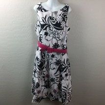 Jessica Howard Womens Black White Floral Tank Top Sleeveless Dress Pink ... - £27.52 GBP
