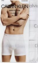 3 GENUINE CALVIN KLEIN BIG &amp; TALL 5XL WHITE BLACK GRAY 100% COTTON BOXER... - $43.90