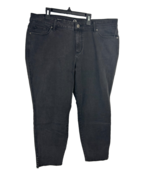 N62 Woman Signature Fit Ankle Jeans Size 18 Black Stretch Studded Split Hem - $35.06 CAD