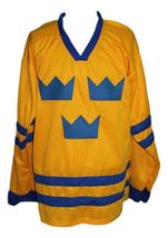 Any Name Number Sweden Tre Kronor Hockey Jersey Yellow Niklas Lidstrom Any Size image 4