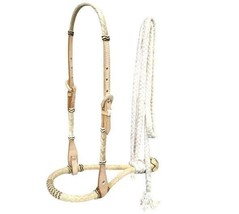 Horse Headstall Bridle Rawhide Bosal and Cotton Reins HHB001 - £55.85 GBP