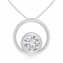 ANGARA Natural Diamond Open Circle Pendant Necklace in 14K Gold (HSI2, 0.75 Ctw) - £2,123.66 GBP