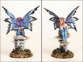 Artist Amy Brown Lovely ’Nice’ Faery Fairy Blue Stockings 6&quot; Statue Figurine - £22.75 GBP