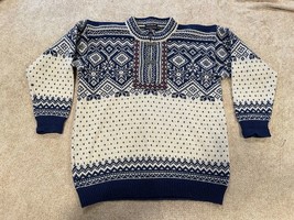 DEVOLD Men’s Sweater OLMES CARETTI Fair Isle Nordic Wool Pullover Medium... - £78.28 GBP