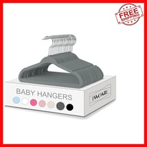 Kids Velvet Hangers (50-Pack) 11&quot; Non-Slip Baby Clothes Hangers in Gray - $685.58 MXN