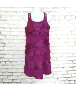 S.L. Fashions Dress Womens Petite 2 Purple Layered Ruffled Embellished Mini - £22.17 GBP