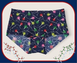 XL NOSHOW Navy Holiday Lights LowRise Victorias Secret PINK Boyshort Brief Panty - £8.76 GBP