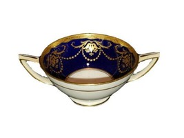 Antique Vintage ceramic cobalt blue England JC Caldwell china teacup gol... - £9.43 GBP