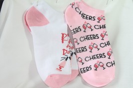 Ladies 2 pr. Low-Cut Socks (new) ROSE ALL DAY - PINK &amp; WHITE - £7.45 GBP