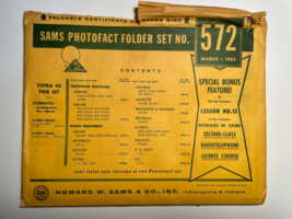 SAMS PHOTOFACT FOLDER SET NO. 572 MARCH 1962 MANUAL SCHEMATICS - $4.95