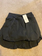 Halara Size M Halara Sexy Black Layered Flare Mini Skirt, Skort, Shorts, Pocket - £16.69 GBP