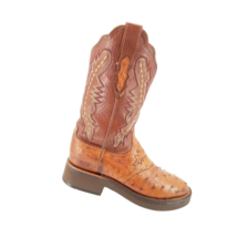 Lucchese 2000 Tan Ostrich Crepe Sole Roper Cowboy Boots Women&#39;s 6.5 B - £70.37 GBP