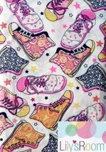 HIGH TOP SNEAKERS SHOES PINK 3PC TWIN SHEETS BEDDING SET NEW - $35.32