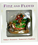FITZ and FLOYD Blown Glass Florentine Christmas Sleigh Toy Bag Ornament ... - $24.99
