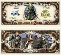 Legend of Zelda Collectible Pack of 5 Novelty Funny Money 1 Million Dollar Bills - £5.25 GBP