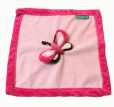Tiddliwinks Butterfly Pink Red Plush Security Blanket Baby Girl Blankie Lovey - $18.00