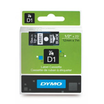Dymo D1 Tape Label 12mmx7m - White on Black - £38.96 GBP