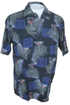 NEWPORT BLUE Men Hawaiian ALOHA shirt pit to pit 24 sz M tropical cocktail luau - £11.75 GBP