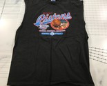 Vintage Detroit Pistons Tank Top Mens Large Black Basketball Central Div... - $24.74