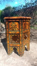 Free Shipping Antique painted HEXAGONAL Wooden Moroccan side table, coff... - £400.46 GBP