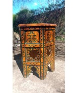 Free Shipping Antique painted HEXAGONAL Wooden Moroccan side table, coff... - £391.90 GBP