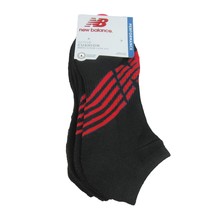 New Balance Active Cushion Low Cut Socks 6 Pack Mens Size 6-12.5 Black Red NEW - £14.90 GBP