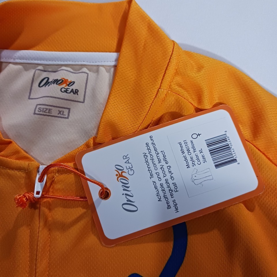 Vintage Orinoko Gear OWJ101 Cycling Jersey Size X-Large Yellow Full Zip NWT Item image 5