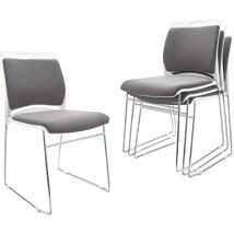 High Capacity Stacking Chairs Set Of 4 For Home And Office Sleek Gray - $326.69 - $7,346.69