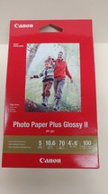 NEW Canon PP 301 Photo Paper Plus Glossy II in 4" x 6"  100 Sheets per package - $13.84