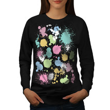 Wellcoda Paint Drops Womens Sweatshirt, Pattern Casual Pullover Jumper - £22.71 GBP+