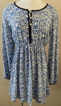 Cabana Life Blue Print Elastic Waist Buttons Cover Up Dress Size Medium - $447.99 MXN