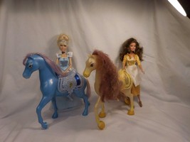 Disney Princess Belle Doll and Royal Horse plus Cinderella and her Royal Horse - £29.28 GBP