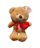 American Greetings XOXO TEDDY BEAR Tan Brown 12in Plush Red Heart Valent... - £8.42 GBP