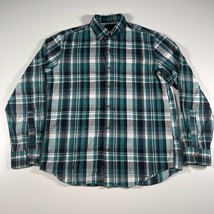 J Crew Knöpfe Hemd Herren M Blau Grün Grau Kariert Baumwolle Geknöpfter ... - $15.83